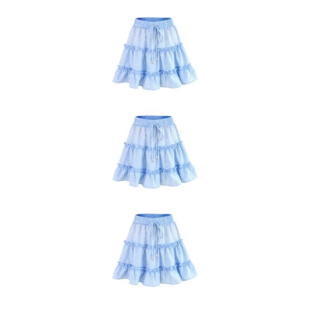 Sonducket de playa con volantes para niñas y mujeres acampanada de cintura alta para niñas Type1 NO1