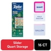 Ziploc® Brand Holiday Storage Quart Slider Bags, 16 Count, Reusable, Easy-Close Slider, Expandable Bottom, Power Shield Technology, Limited Edition, Festive Holiday Designs