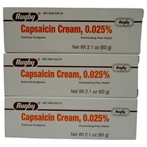 Rugby Capsaicin 0.025% Cream for Body Aches & Pains, 2.1 Oz, 3 Count