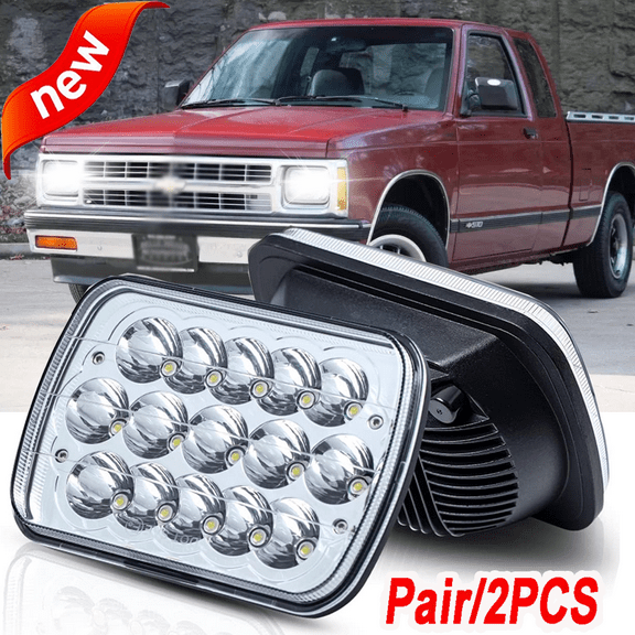 2x 5x7" 7x6'' INCH LED Headlights Hi/Lo Beam For Chevy S10 Pickup 1982-1993 A 