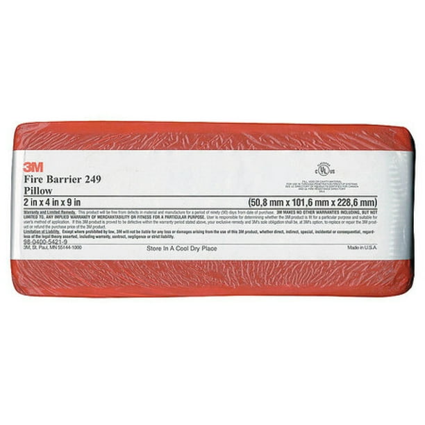 3M FB249* Fire Barrier Pillow,9 In. L,4 In. W