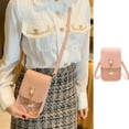 thumbnail image 2 of FENOHREFE Crossbody Bag for Women All-matching Vertical Shoulder Bag Soft PU Leather Bag Pearl Phone Bag-Ins, 2 of 8