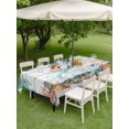 thumbnail image 4 of Outdoor Tablecloths with Umbrella Hole & Zipper, Jellyfish Coastal 60 x102 Inch Rectangle Tablecloths, Summer Nautical Starfish Coral Grey Wooden Waterproof Table Cloth, Patio/Pool Table Covers, 4 of 8