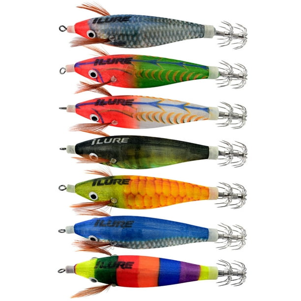 Colorful Fishing Lure Luminous Imitation Shrimp Hard Bait Prawn Lure with  Squid Jigs Connector Rings Fishing Tackle Accessories 