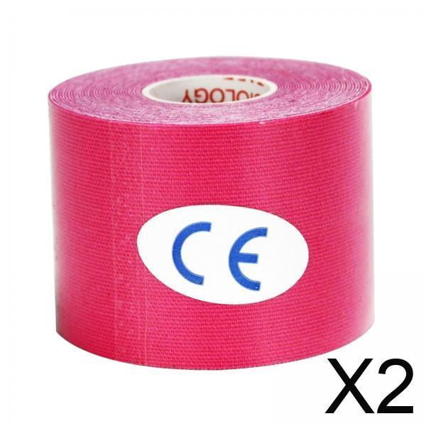 2xCinta Deportiva Elástica Impermeable De 5 M Para Hombros, Rodillas Y Cuerpo, Color Rosa