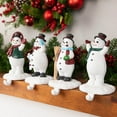 thumbnail image 3 of Northlight Winter Ready Glitter Snowman Christmas Stocking Holders - 7" - Set of 4, 3 of 9