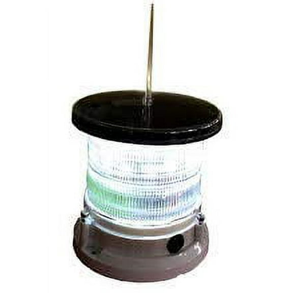 Solar Dock High Power Warning Light - Waterproof Marine Solar Dock Lighting - White LED Constant or Flashing 360 Degree Lighting