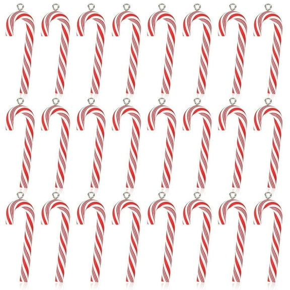Kumdkd 36 Pack Candy Cane Christmas Ornaments, 2 Inch Mini Red & White Striped Hanging Decorations, Unbreakable Polymer Christmas Tree Pendants for DIY Crafts, Gift Wrapping, Holiday Party Favors