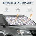 thumbnail image 4 of Daiia Violets Flowers 2PCS Car Windshield Sun Shade, Foldable Sun Shield for Car Front Window, Auto Sun Blocker Visor Protector Universal for Truck SUV Pickup-Small, 4 of 7