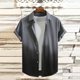 thumbnail image 1 of Blusa y camisa de manga corta con cuello vuelto Camisa casual para hombre Camisa de bolos vintage de manga corta Camisas de verano Camisa abotonada Blusa para hombre Poliéster, 1 of 4