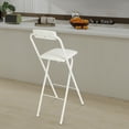 thumbnail image 5 of Foldable Bar Chair, White Tall Folding Stool, Freestanding Portable Stool for Home Balcony Restaurant Bar, 5 of 14