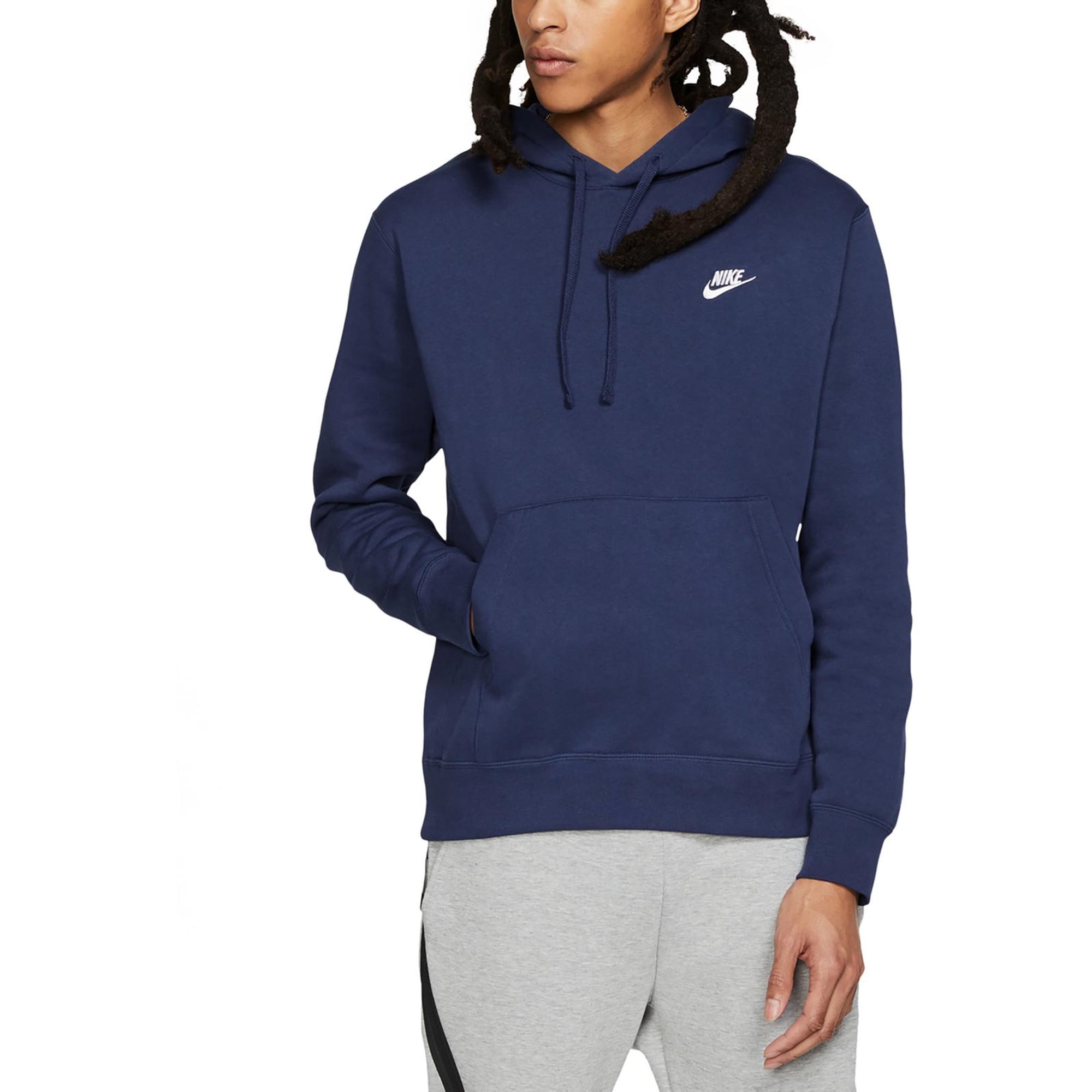 Nike Men's Club Fleece Pullover Hoodie Navy