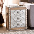 thumbnail image 3 of Bowery Hill 3-Drawer Wood End Table in Silver and Brown, 3 of 8