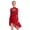 Burgundy, variant on Hansber Girls Figure Skating Dress Long Sleeve Mesh Splice Rhinestones Lyrical Dance Dress for Competition Hot Pink 16