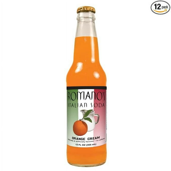 Glass Bottle Iconic Old-Time Brand Soda 12 oz 12 Pack Bundled by Louisiana Pantry (Romano's Orange Cream)