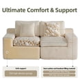 thumbnail image 3 of HipyMo 105" Sectional Couches for Living Room Corduroy Cloud Couch Sofa with L-Shape Upholstered Boneless Couchs Modern Modular Sectional Couch with Chaise (Left Facing Chaise+2Seaters, Beige), 3 of 9