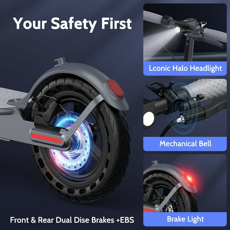 350W Motor Electric Scooter,19 MPH Top Speed, 21-Mile Range, 8.5