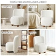thumbnail image 3 of EUROCO Low-Back Armless Accent Chair,Modern Upholstered Living Room Chair with Skin-Friendly Upholstery and Exquisite Round Pine Wood Feet, Suitable for Small Living Spaces,Balcony and Bedroom,White, 3 of 7