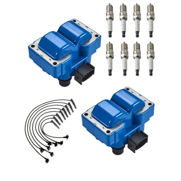 Set of ISA High Performance Ignition Coils, Spark Plugs and Wireset Compatible with 1997 Ford F-150 4.6L engine Replacement for FD487 WR5934