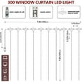 thumbnail image 4 of Window Curtain String Lights, 300 LED 8 Lighting Modes Fairy Copper Light with Remote, USB Powered Waterproof for Christmas Bedroom Party Wedding Home Garden Wall Decorations, Multicolor, 4 of 7
