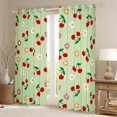 thumbnail image 2 of Manfei Cute Cherry Flowers Black Out Curtains,Sweet Cherry Theme Curtains Pack of 2 (42x63 Each),Green Red Bedroom Curtains For Girls Kids,Luxury Bedroom Decor, 2 of 6