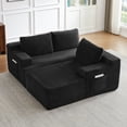 thumbnail image 7 of 96 Inch Modular Sectional Couches for Living Room, Modern Boneless Sofa, Upholstered Deep Seat Cloud Couch, Corduroy Comfy L-Shape Sofas Couches, No Assembly Required, Black (Right Facing Chaise), 7 of 7
