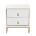 thumbnail image 2 of Baxton Studio Donald Modern Glam and Luxe White Finished Wood and Gold Metal 2-Drawer End Table, 2 of 7