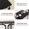 thumbnail image 3 of 3 - piece kitchen y dining room set para 2 con square wood top y cushioned sillas, ideal para para small - space apartments, negra, 3 of 10