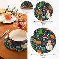 thumbnail image 2 of SKYSONIC 2 pcs Cartoon Winter Snowman Deer Pot Holders Trivets, Heat Resistant Trivets,Xmas Candy Tree Cotton Thread Weave Mats for Hot Pads Pans Pot Bowl Teapot, 2 of 7