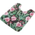 thumbnail image 5 of SKYSONIC Bath Mats Toiletry Mat, Fluffy Plush Absorbent Bath Rugs Carpet with Non Slip Bottom for Bathroom Floor Toilet Tub and Shower,23.6"x15.7"+17.3"x13.4"-Blossom Cactus, 5 of 7