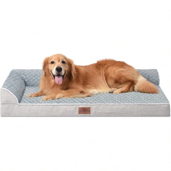 XL Dog Bed Orthopedic Extra Large Dog Beds With Comfy Bolsters Waterproof Dogs Bed Pet Bed Sofa With Removable Washable Cover And Nonskid Bottom Grey