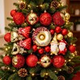 thumbnail image 3 of BadyminCSL Multi-Style Painted Christmas Ornament Ball Set, Mixed Baubles Gift Box for Farmhouse Xmas Tree Indoor Winter Holiday Decor, 3 of 8