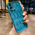 thumbnail image 3 of Water Ripple Pattern Case for iPhone 12 Soft TPU Shockproof Camera Protective Back Cover for Women Girl Curly Wave Frame Phone Case for iPhone 12 6.1 Inch Blue, 3 of 12