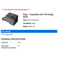 thumbnail image 2 of Relay - Compatible with 1993 Dodge W250, 2 of 2