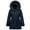 Navy, variant on GGleaf Women's Winter Jacket Quilted Thicken Coat Puffer Parka with Faux Fur Hood Navy X-Large