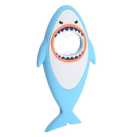

Eastshop Bottle Opener Multi-Functional Labor-Saving Non-slip PVC Cartoon Shark Beer Opener Fridge Magnet Kitchen Gadgets