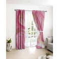 thumbnail image 3 of Marble Pink Blackout Curtains for Bedroom/Living Room, Thermal Insulated Kitchen Curtains, Modern Abstract Artwork Luxury Golden Grommet Darkening Window Treatment Drapes 27.5"x39"x2, 3 of 8