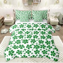Feelyou St. Patrick's Day Twin Bedding Sets 7-Piece, Luck Shamrock Bedding Comforter Set