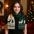 thumbnail image 4 of ToyKingdee Unisex Christmas Scarf Christmas Theme Scarves Winter Knitted Scarf, 4 of 6
