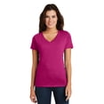 thumbnail image 1 of Camiseta con cuello en V para mujer Super Slub™ de District Made®. DM3501 Rosa Azalea 3XL Distrito DM3501, 1 of 1