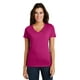 thumbnail image 1 of Camiseta con cuello en V para mujer Super Slub™ de District Made®. DM3501 Rosa Azalea M Distrito DM3501, 1 of 1