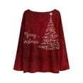 thumbnail image 5 of Wutalume Women's Round Neck Lightweight Sweater Casual Long Sleeve Christmas Print Knit Pullover, Merry Christmas Themed Top with Holiday Cheer,Hot Pink M, 5 of 5
