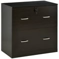 thumbnail image 2 of Vinsetto 2-Drawer File Cabinet with Lock and Keys, Lateral Storage Filing Cabinet with Hanging Bar for Letter Size, Home Office, Espresso, 2 of 9