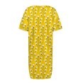 thumbnail image 4 of Gibobby Vestido corto casual para mujer Vestido de camiseta de manga corta con cuello redondo y estampado floral de moda de verano para mujer(Amarillo,XL), 4 of 5