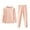 Pink, variant on Wdgfv Unisex Kids 2 Piece Thermal Underwear Set, Color Block Crew Neck Long Sleeve Top & Elastic Waist Long Johns, Soft Wool Silk Base Layer Sleepwear 3-4 Years