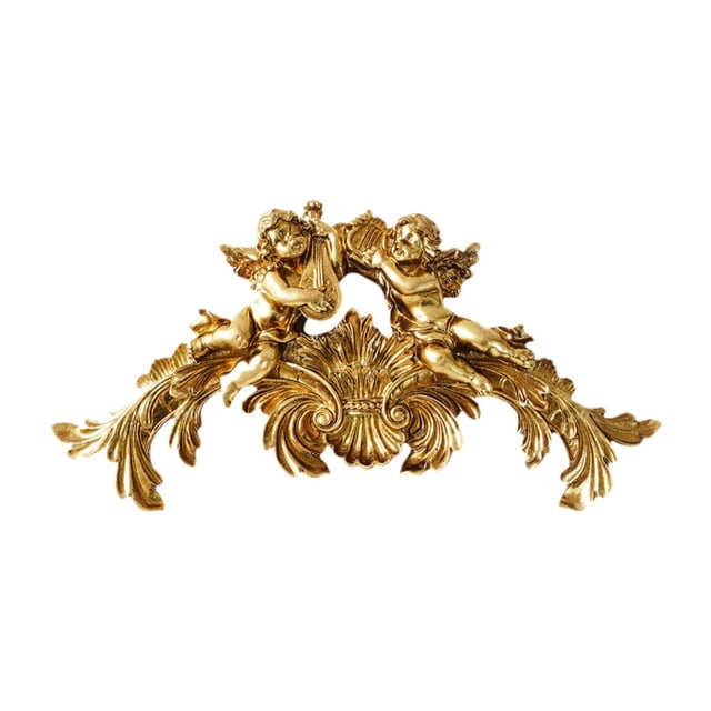Escultura ángel para pared, figura ángel, regalo único y bonito multiusos, artesanías, estatua, adorno para colgar en la pared del hogar, Oro