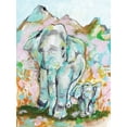 thumbnail image 2 of Mingo, Jessica 25x32 Black Ornate Wood Framed with Double Matting Museum Art Print Titled - Elephant Stroll, 2 of 4