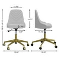thumbnail image 7 of VECELO Office Swivel Chair, Upholstered Desk Chair with Adjustable Height, Rolling Task Computer Chair Makeup Vanity Chair, White, 7 of 7
