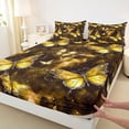 thumbnail image 4 of Feelyou Romantic Gold Butterfly Twin Sheet Sets, Glitter Stars Starry Sky Twin Fitted Sheet, Dreamy Animal Flat Sheet, Super Cozy Room Decor, 3pcs, 4 of 8