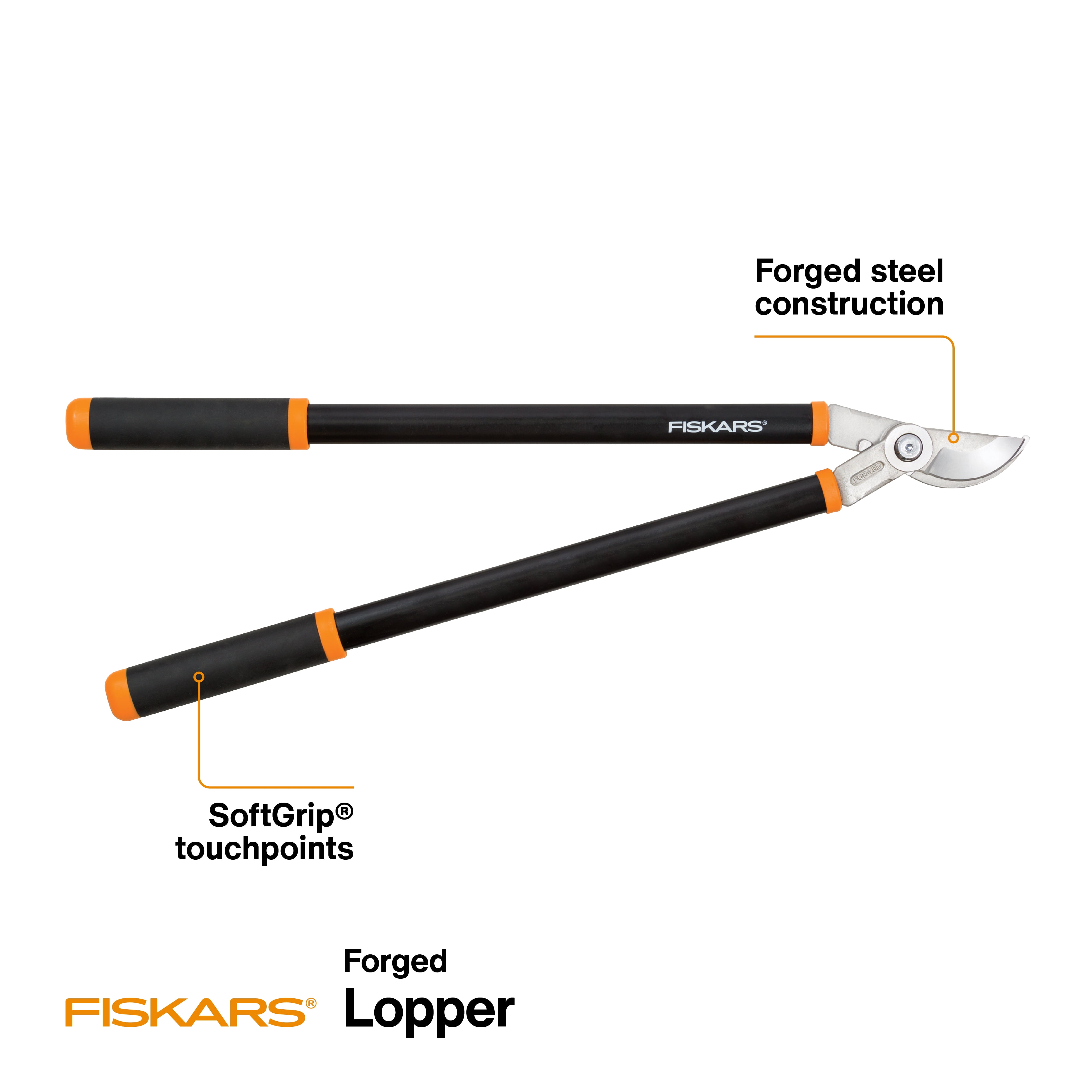 Fiskars 28" Forged Lopper, 1" Cut Diameter, Black and Orange, 2.9 lbs.